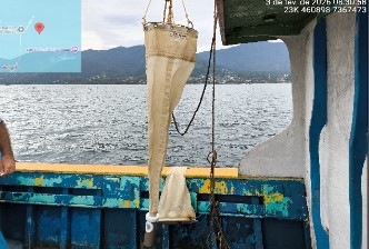 Rede de plâncton a bordo